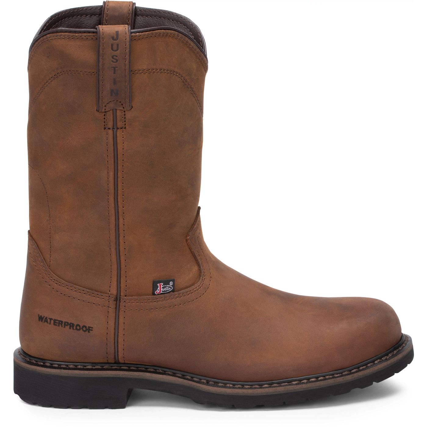 Justin Work Men's Drywall 10" Waterproof Steel Toe Boot - Whiskey Brown (SE4961) - View 3