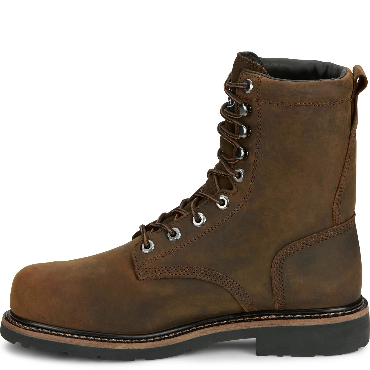 Justin Work Men's Pulley 8" Waterproof Nano Comp Toe Met Guard Boot - Whiskey (SE630) - View 8