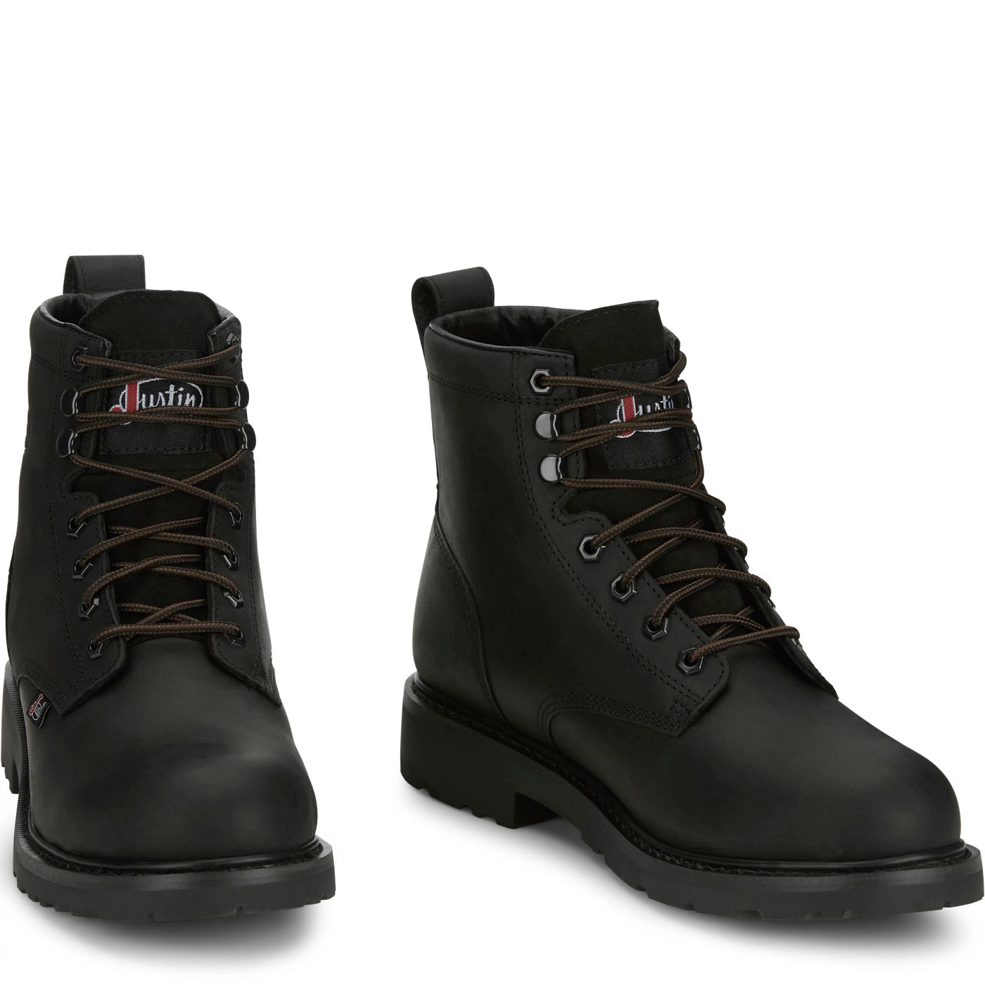 Justin Work Men's Dayworker 6" Waterproof Boot - Onyx Black (SE637) - Front View