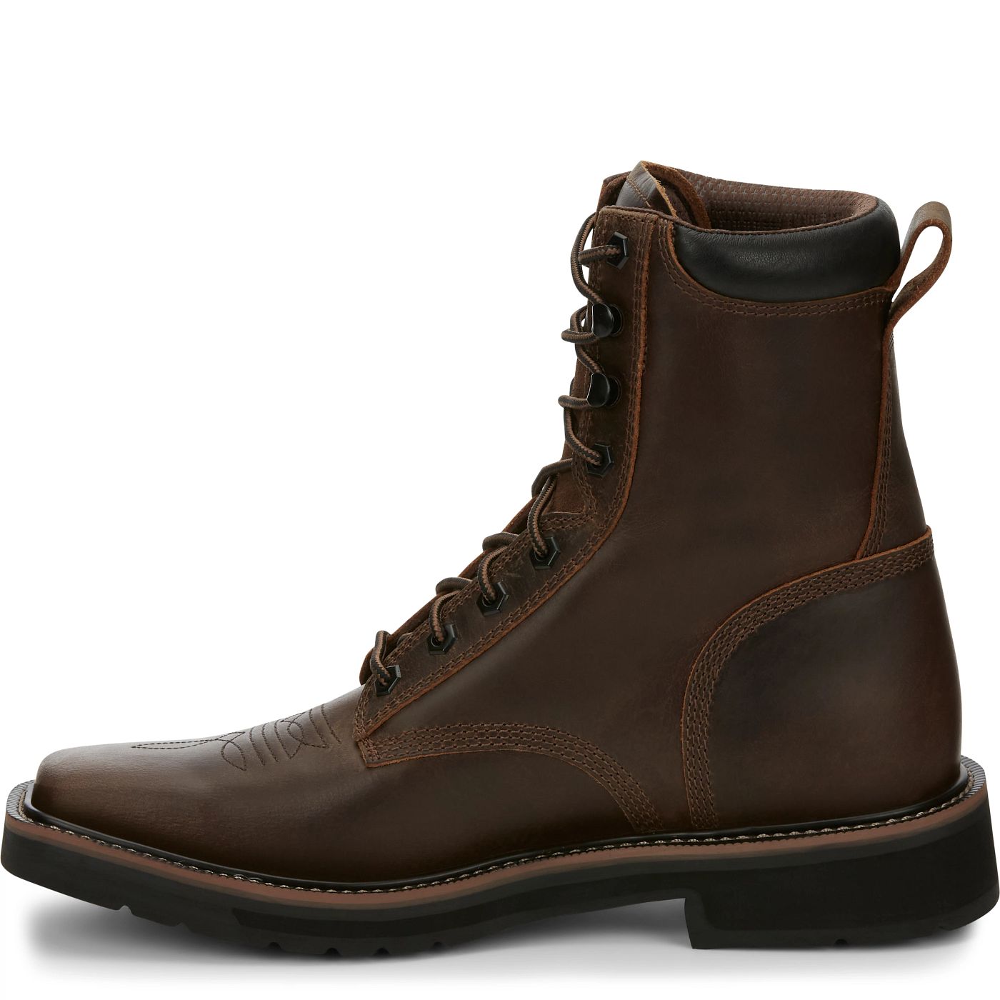 Justin Work Men's Pulley 8" Work Boot - Aged Bark Brown (SE681) - View 8