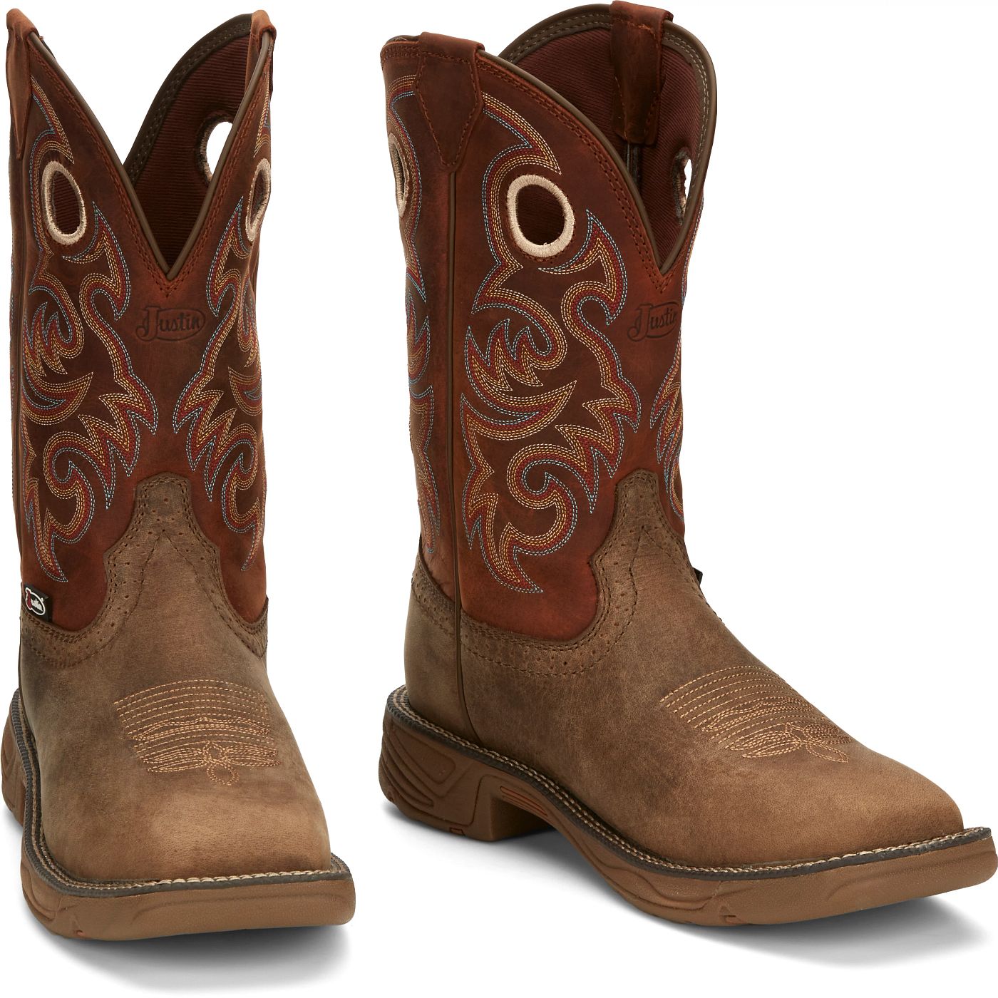 Justin Boots Men's Rush 11" Western Work Boot - Peanut Tan (SE7402) - Front View