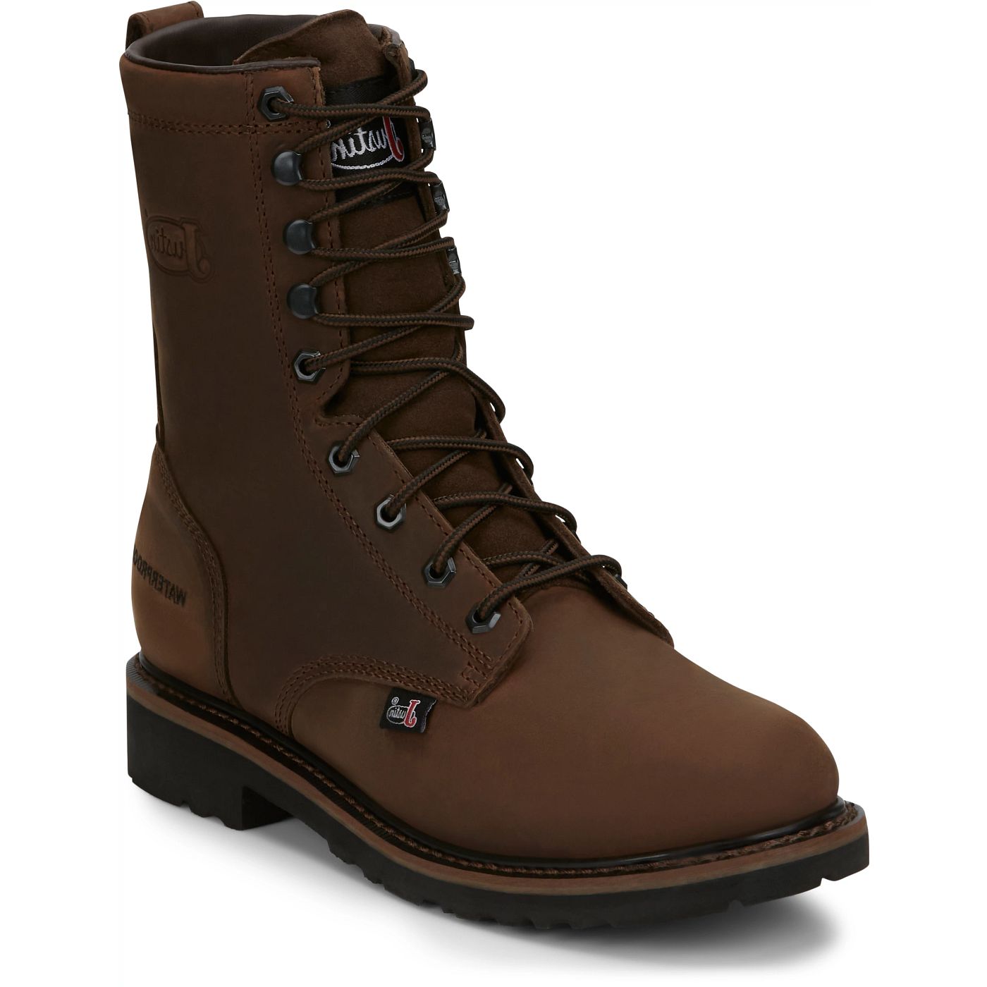 Justin Work Men's Drywall 8" Waterproof Boot - Aged Brown (SE960) - View 2