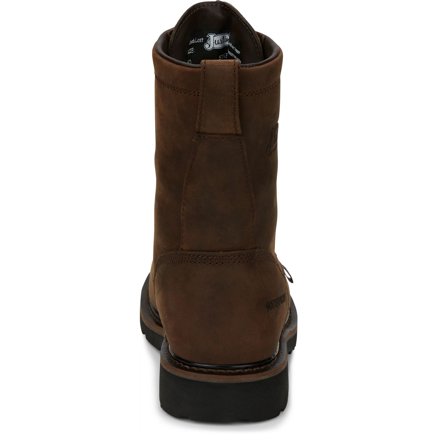 Justin Work Men's Drywall 8" Waterproof Boot - Aged Brown (SE960) - View 5