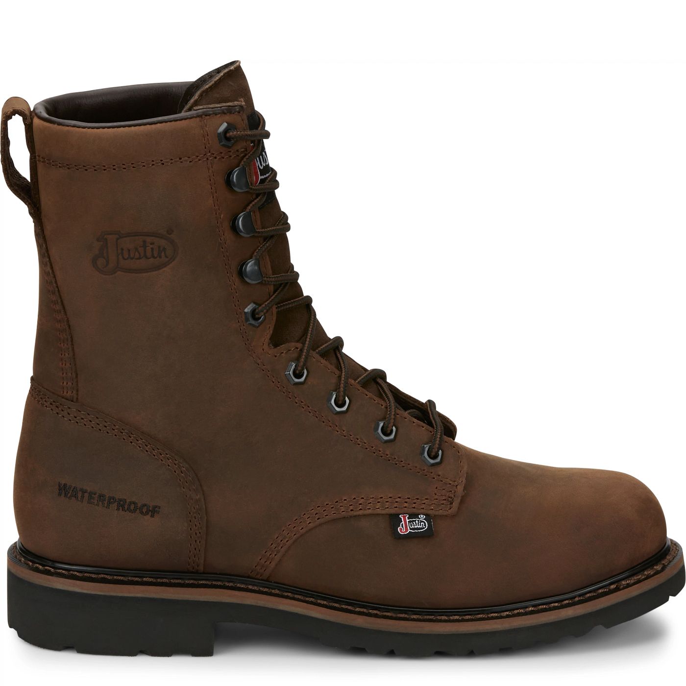 Justin Work Men's Drywall 8" Waterproof Steel Toe Boot - Brown (SE961) - View 3