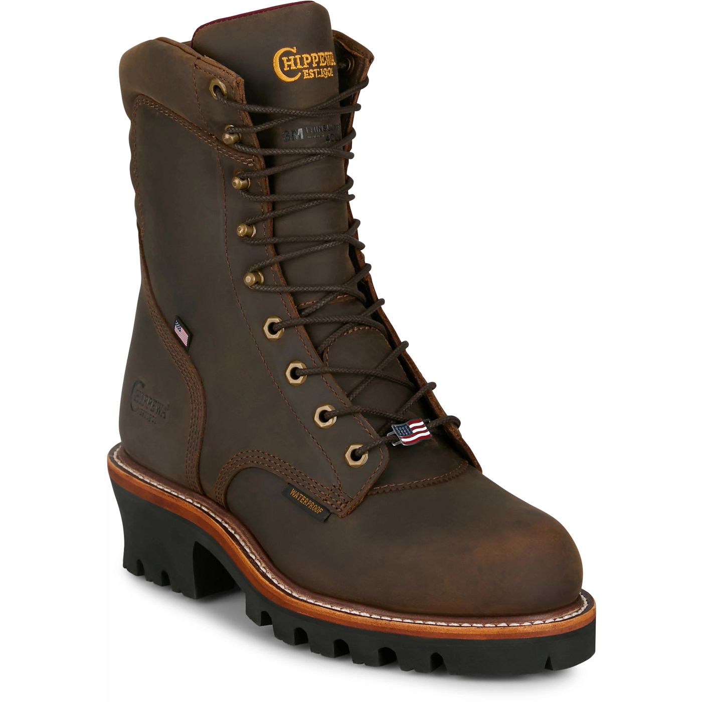 Chippewa Men's Super Logger 9" Waterproof Insulated Steel Toe - Aged Bark (SL5405) - View 2