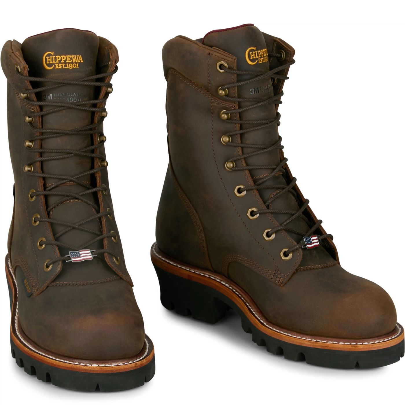 Chippewa Men's Super Logger 9" Waterproof Insulated - Brown (SL5408) - Front View