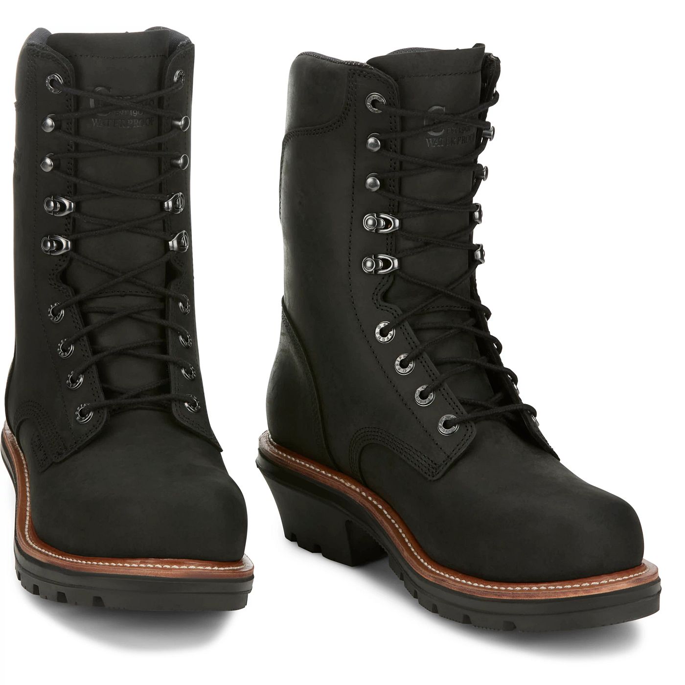 Chippewa Men's Thunderstruck 9" Waterproof Nano Comp Toe Logger - Charcoal (TH1020) - Front View