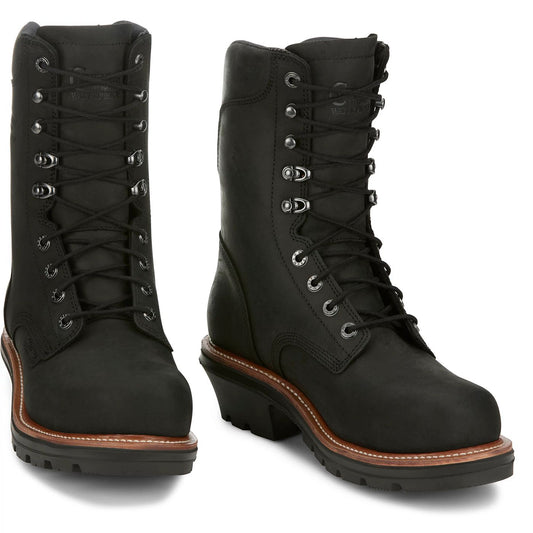 Chippewa Men's Thunderstruck 9" Waterproof Nano Comp Toe Logger - Charcoal (TH1020) - Front View