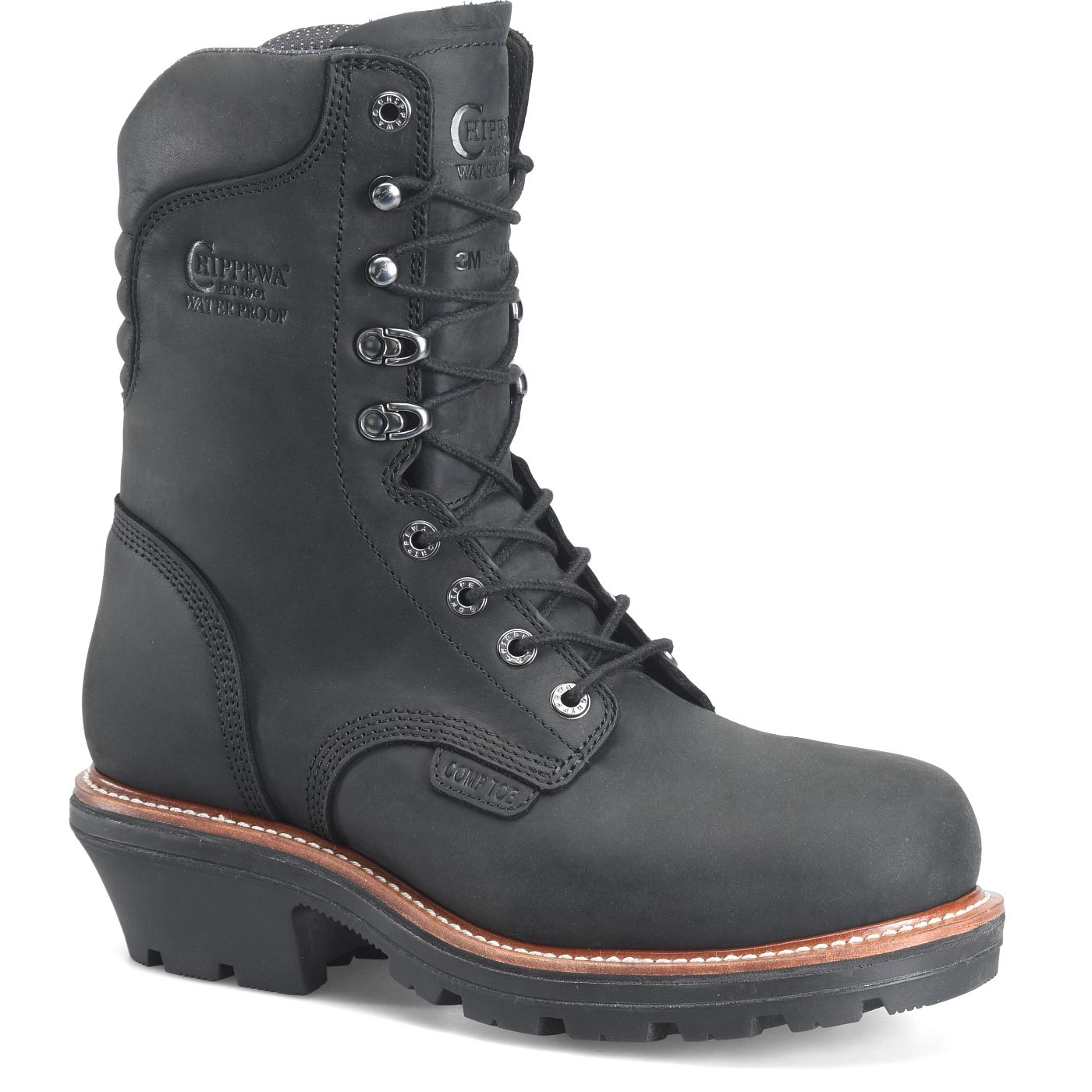 Chippewa Men's Thunderstruck 9" Insulated Waterproof Nano Comp Toe Logger - Charcoal (TH1021) - View 2
