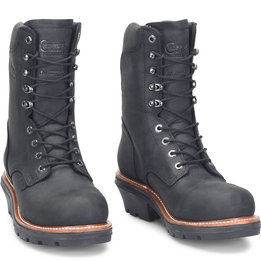 Chippewa Men's Thunderstruck 9" Insulated Waterproof Nano Comp Toe Logger - Charcoal (TH1021) - Front View