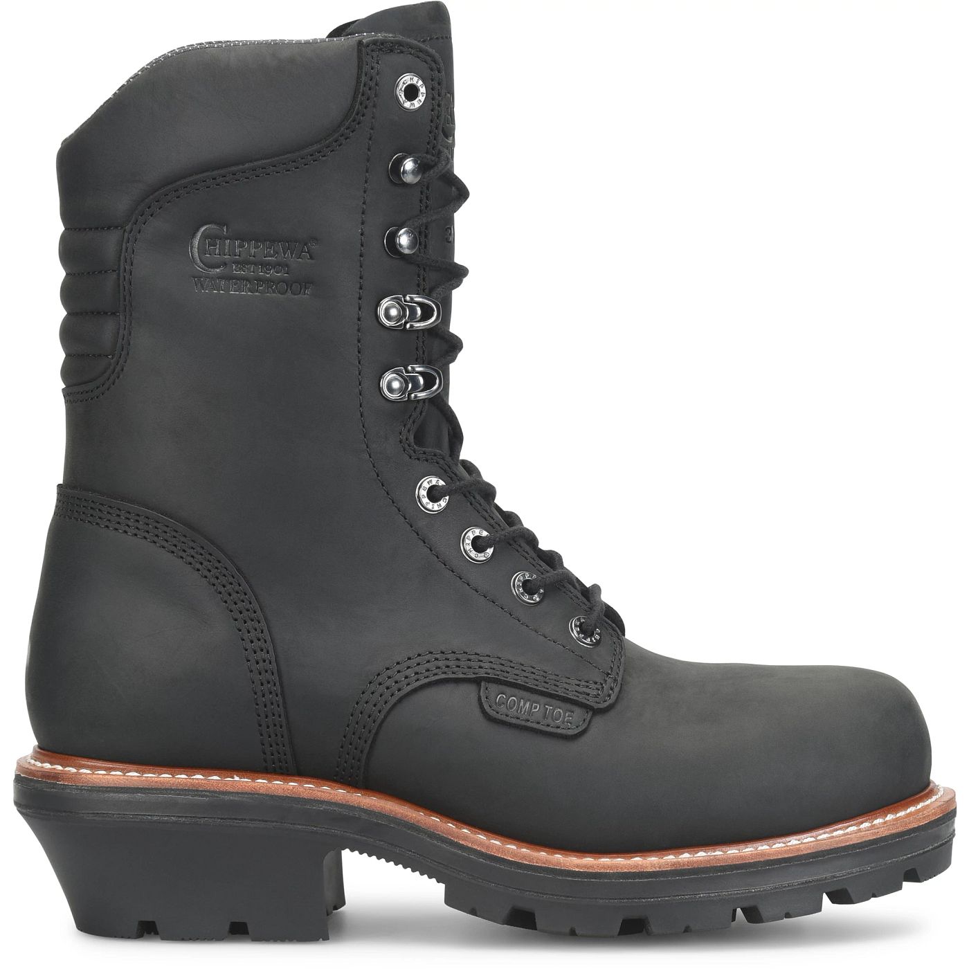 Chippewa Men's Thunderstruck 9" Insulated Waterproof Nano Comp Toe Logger - Charcoal (TH1021) - View 3