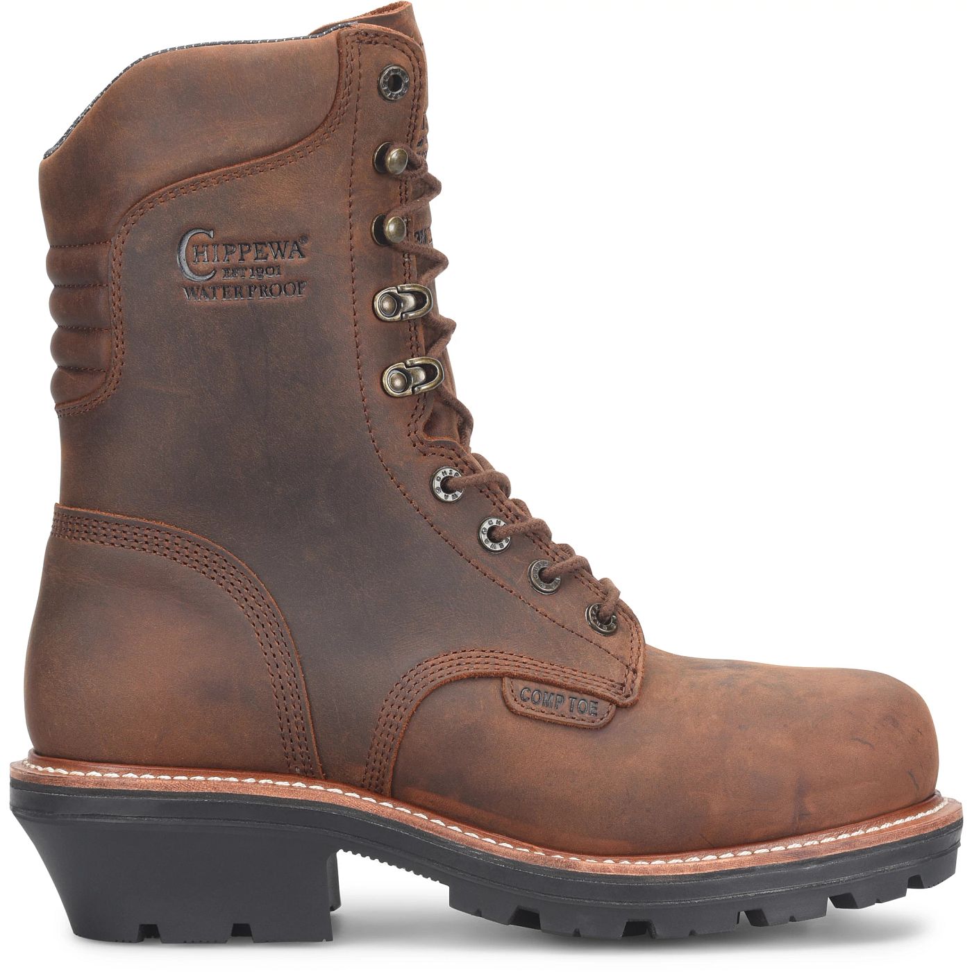 Chippewa Men's Thunderstruck 9" Insulated Waterproof Nano Comp Toe Logger - Walnut (TH1024) - View 3