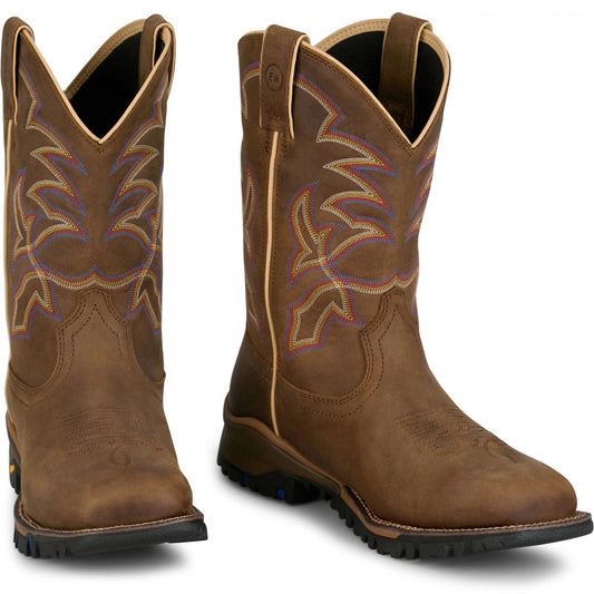 Tony Lama Men's 11" Roustabout Work Boot Tan (TW5021) - Front View