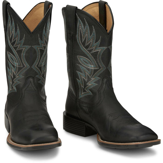 Justin Boots Men's Zeke 11" Western Boot - Black (UN7132) - Front View