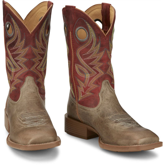 Justin Boots Men's Pickett 11" Western Boot - Griege (UN7151) - Front View