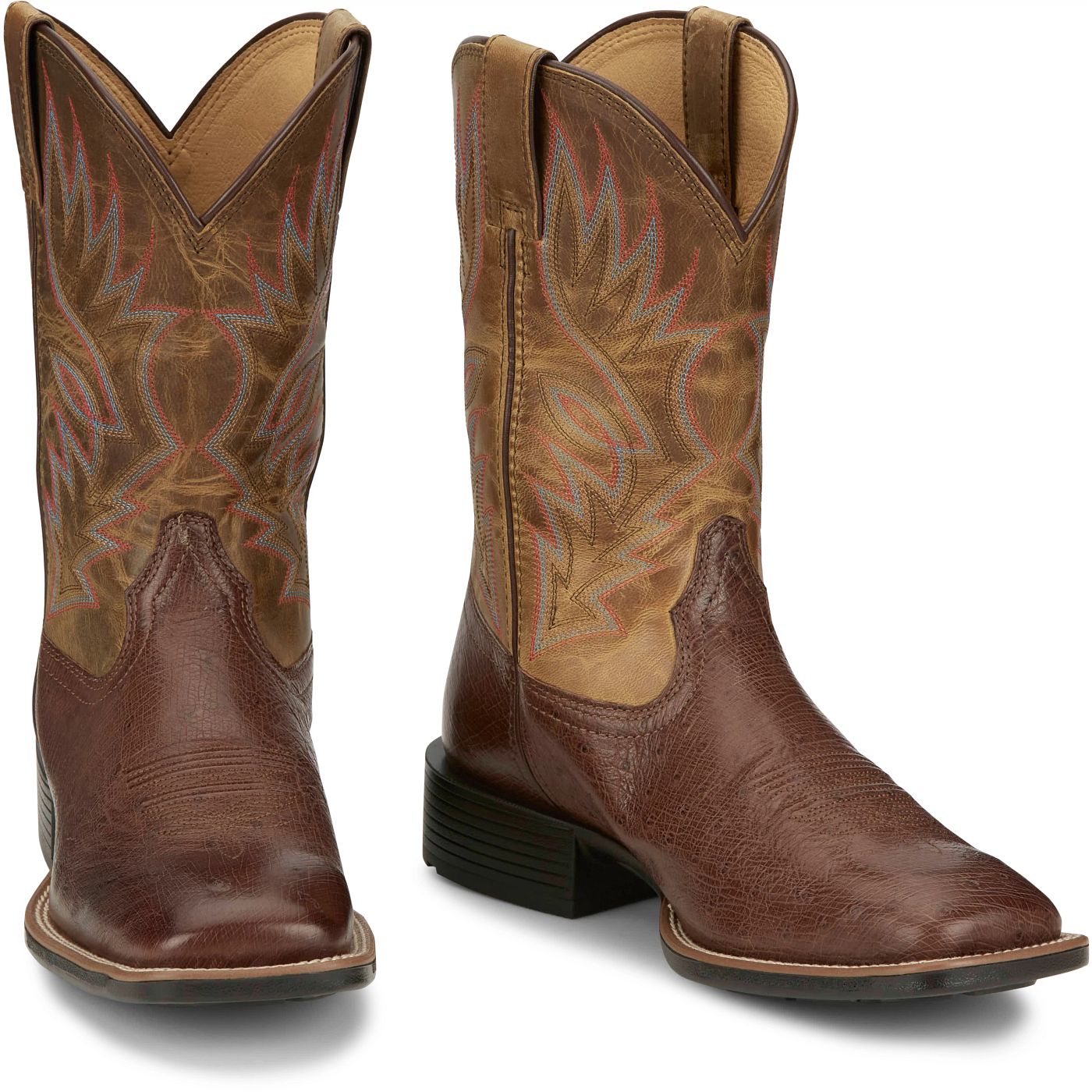 Justin Boots Men's Conroe 11" Smooth Ostrich Boot - Kango Tobac (UN8760) - Front View