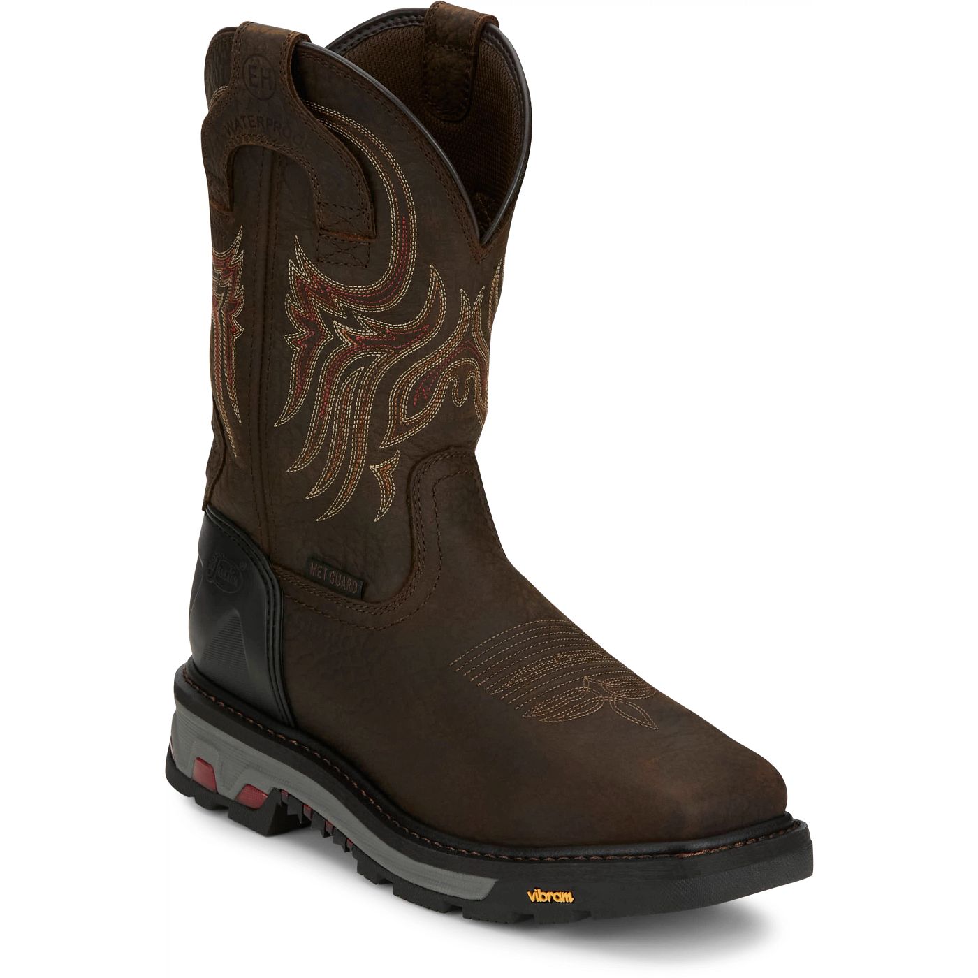 Justin Work Men's Driscoll 11" Waterproof Met Guard Steel Toe Boot - Mahogany (WK2112) - View 2