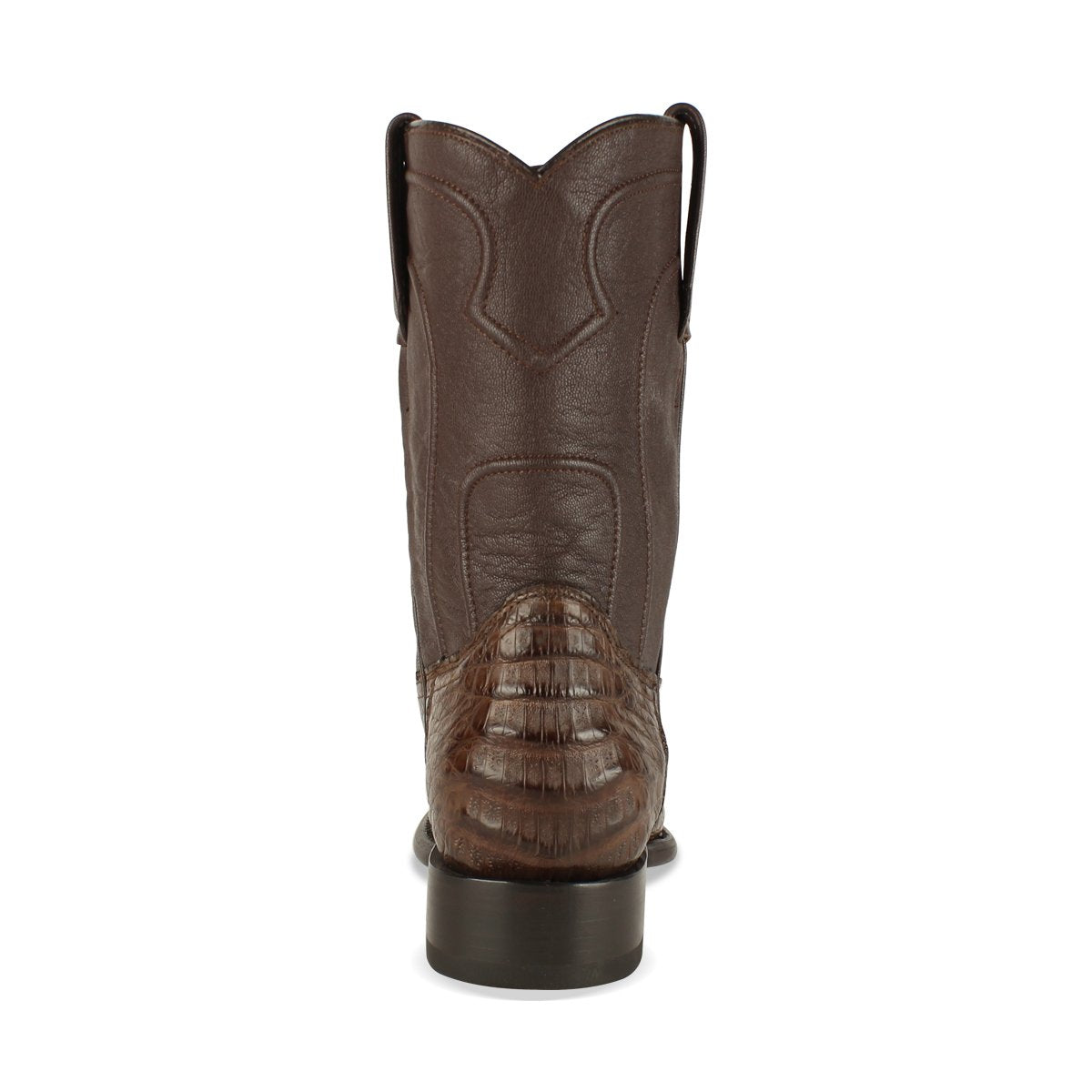 Los Altos Boots Mens #698207 Roper Style | Caiman Belly Boots Handcrafted | Color Brown image 2