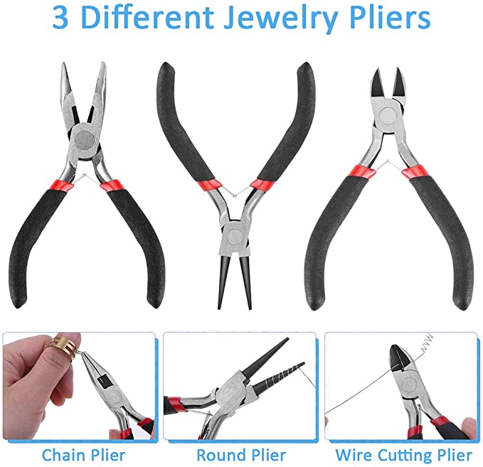 Jewelry Making Tools Kit with Jewelry Making Supplies Kit, Jewelry Wires and Jewelry Findings for Jewelry Repair Beading, Making Bracelets, Earrings and DIY Jewelry Craft Supplies image 1