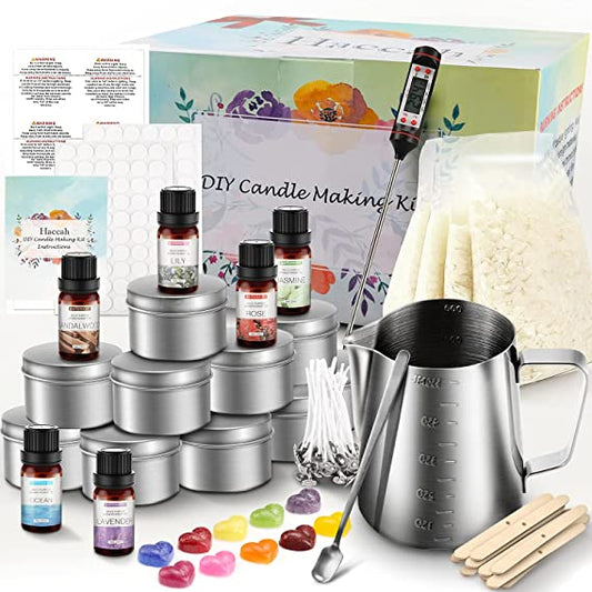 Complete Candle Making Kit,Candle Making Supplies,DIY Arts and Crafts Kits for Adults,Beginners,Kids Including Wax, Wicks, 6 Kinds of Scents,Dyes,Melting Pot,Candle tins image 0