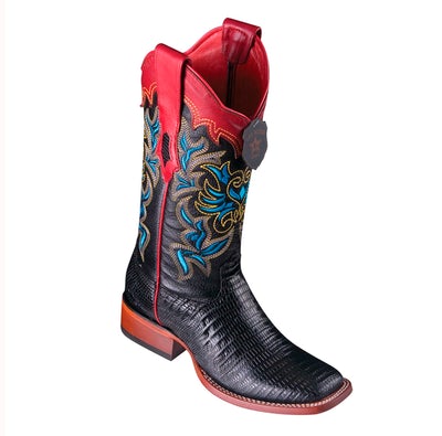WOMEN’S LOS ALTOS TEJU LIZARD BOOTS WIDE SQUARE TOE HANDCRAFTED | COLOR BLACK (3220705) image 0
