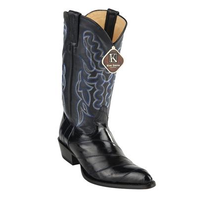 MEN'S KING EXOTIC BOOTS GENUINE EEL SKIN BOOTS NAVY BLUE (4980810) image 0
