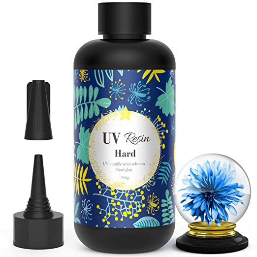 UV Resin Crystal Clear Hard Type - Upgraded 200g Ultraviolet Fast Curing UV Epoxy Resin for Jewelry Making Craft Decoration, Hard Transparent Glue Solar Cure Sunlight Activated Resin Casting &amp; Coating image 0