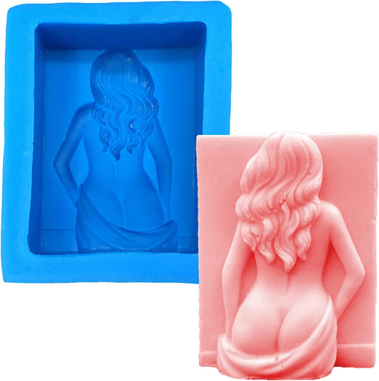 ONNPNN Sexy Lady Soap Mold, Naked Girl Statue Candle Mould, Human Body Silicone Mold, Nude Women Resin Clay Mold, Back Body Ornament Molds for DIY Artcraft Gift Home Decoration, Random Color image 0