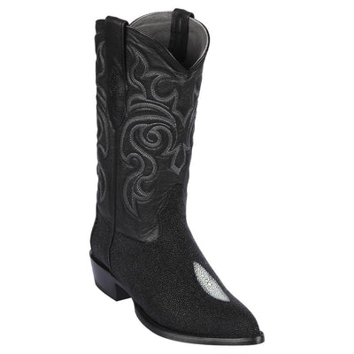 LOS ALTOS BOOTS MENS #991205 J TOE | GENUINE SINGLE STONE STINGRAY BOOTS | COLOR BLACK image 0