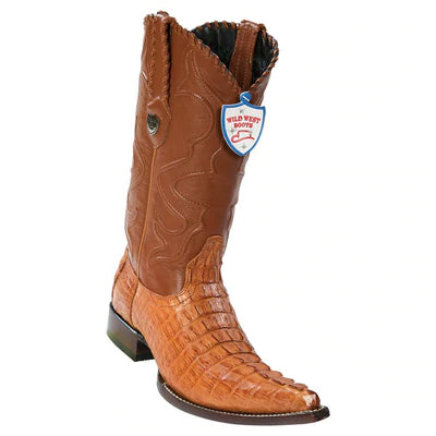 WILD WEST BOOTS #2950103MEN'S | COLOR COGNAC | MEN'S WILD WEST CAIMAN TAIL 3X TOE BOOTS HANDCRAFTED image 0
