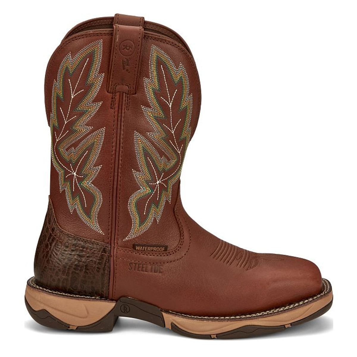 Tony Lamas Boots Men's Footwear Work Burge 11" Wide Square Steel Toe Waterproof Work Boot Color Cognac image 2