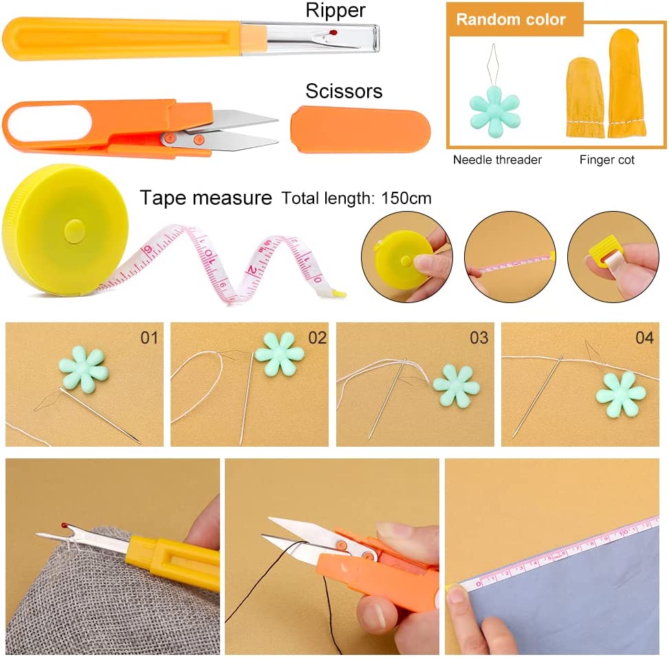 WONVOC Upholstery Repair Kit 42-Pack, Leather Sewing Kit, Leather Sewing Repair Kit, Leather Sewing Tools, Upholstery Thread and Needle, Leather Working Kit with Sewing Awl, Sewing Thread image 4