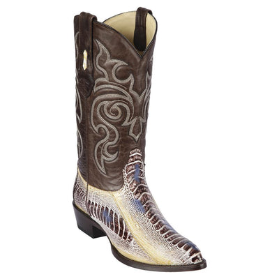 LOS ALTOS BOOTS MENS #990549 J TOE | GENUINE OSTRICH LEG BOOTS | COLOR NATURAL image 0