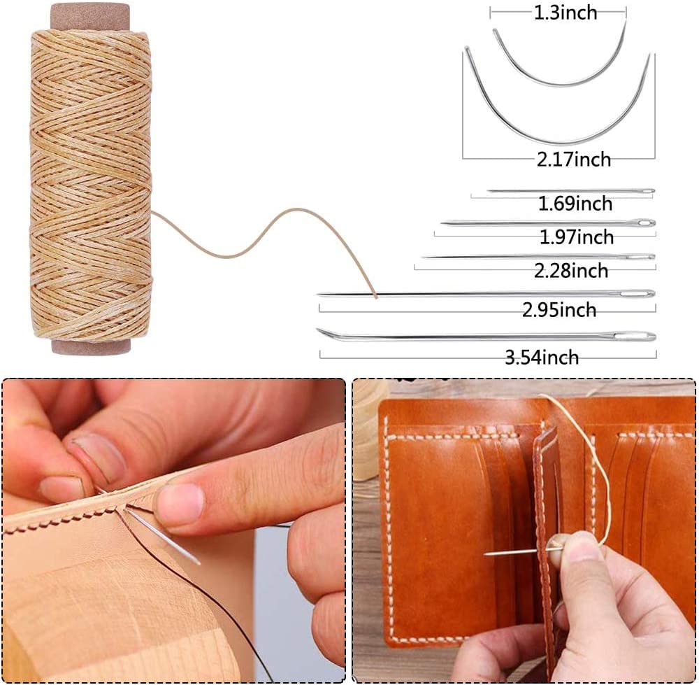Leather Working Tools Kit 103 Pcs, Leather Craft DIY Tools with Stamping Tool, Cutting Mat, Snaps Rivets Kit, Stitching Groover, Waxed Thread, Leather Tool Kit for Stitching Punching Cutting Sewing image 5