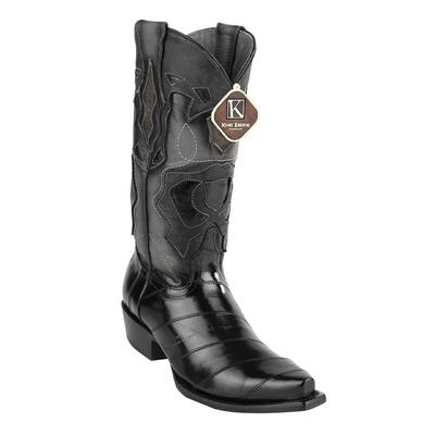 MEN'S KING EXOTIC SNIP TOE EEL BOOTS HANDCRAFTED BLACK (494R0805) image 0