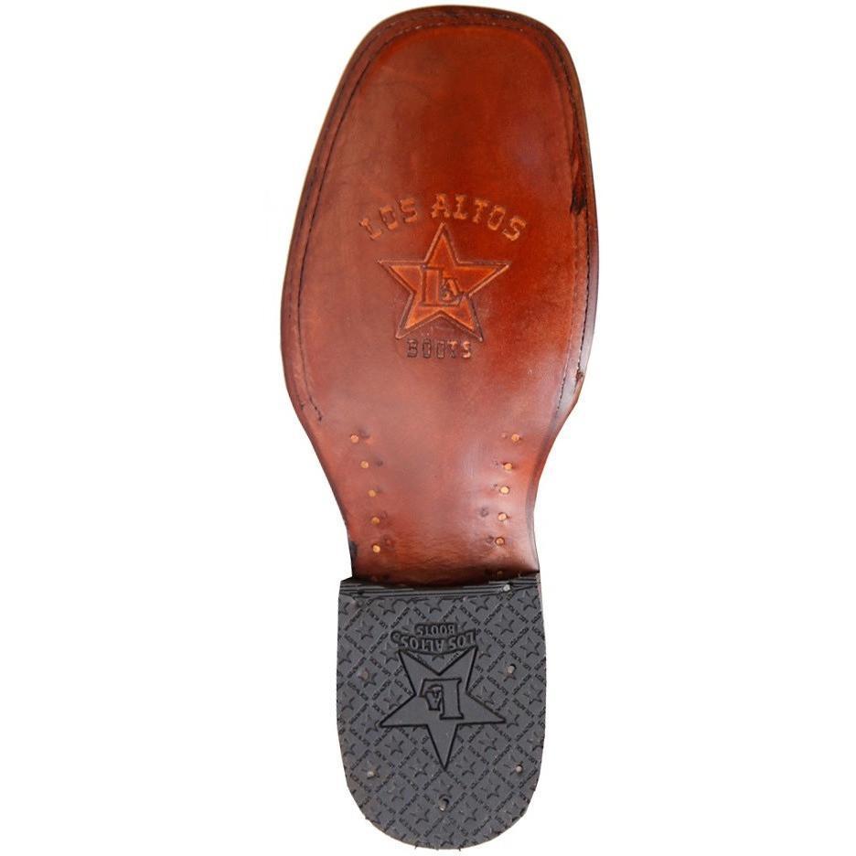 Los Altos Boots Mens #8223105 Wide Square Toe | Genuine Bull Shoulder Leather Boots | Color Black image 1