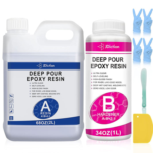 Epoxy Resin Kit, Crystal Clear Deep Pour Epoxy Resin for River Tables, Live Edge and Wood Filler, ¾ Gallon Clear Casting Pourable Epoxy Resin(2:1 Mix Ratio) image 0