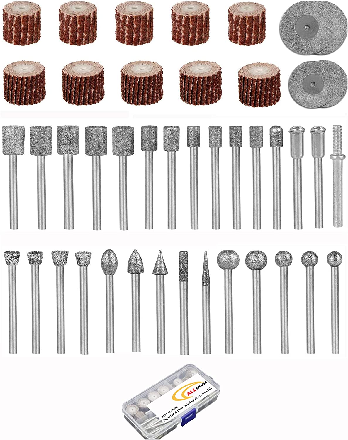 Stone Carving Set Polishing Rotary Tools Diamond Burr Accessories for Carving/Engraving Stone, Rocks, Jewelry, Glass, Ceramics For Rotary Tools image 1