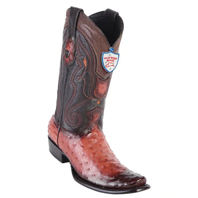 WEST BOOTS #2790357 MEN'S | COLOR FADED COGNAC | MEN'S WILD WEST FULL QUILL OSTRICH BOOTS DUBAI TOE HANDCRAFTED image 0