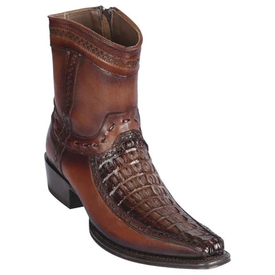 LOS ALTOS BOOTS MENS #76B2716 LOW SHAFT EUROPEAN SQUARE TOE | GENUINE GRISLY LEATHER BOOTS | COLOR FADED BROWN image 0
