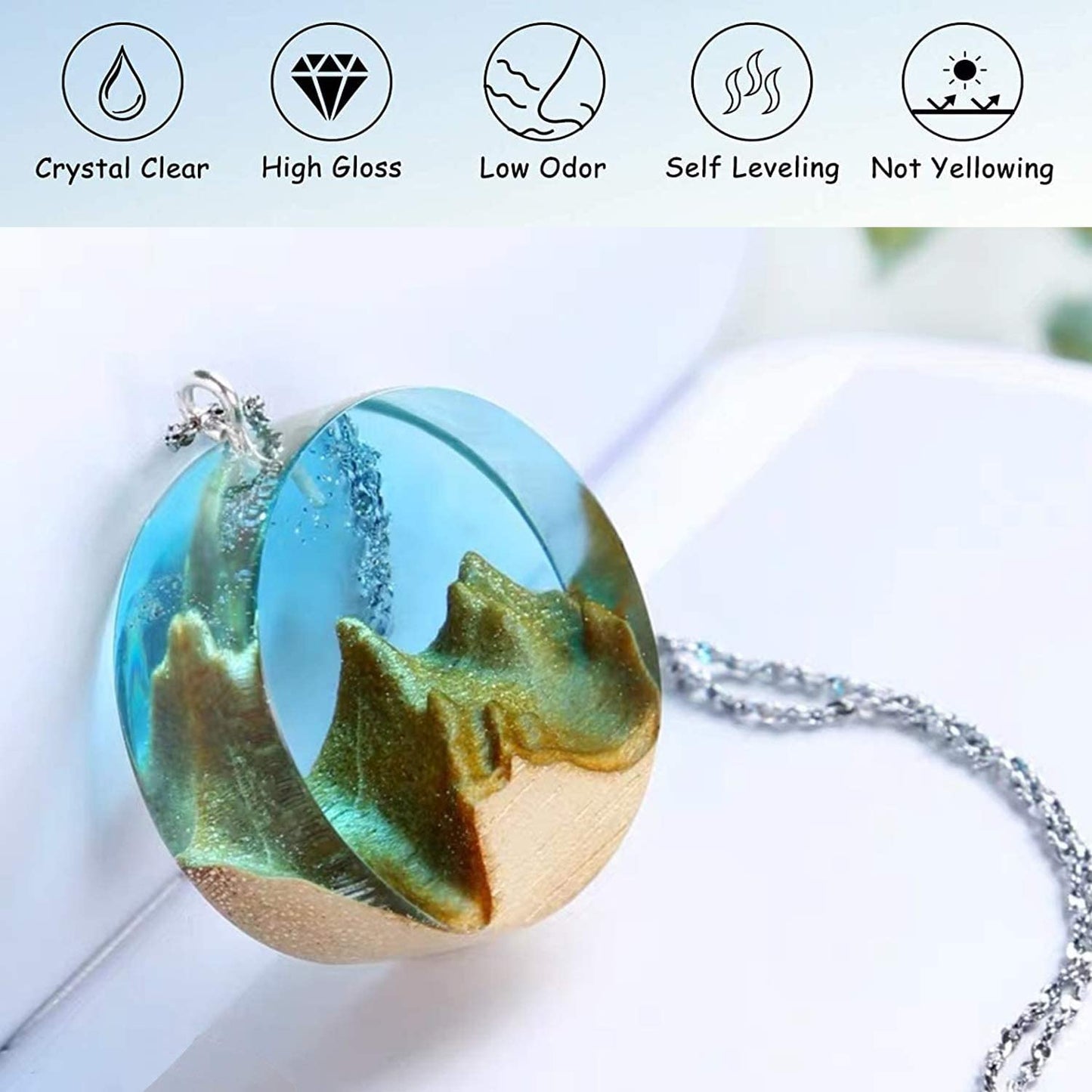JOSTEVE Epoxy Resin 32OZ-Crystal Art Resin, Resin Kit Epoxy Resin Crystal Clear Casting, Coating for Jewelry Making, River Table, Art, Wood, DIY &amp; Crafts, Easy Mix 1:1 by Volume for Beginner image 1