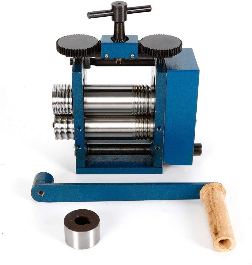3" Manual Combination Rolling Mill Machine Jewelry Press Tabletting Tool Machine Jewelry Combination Rolling Mill Roller Jewelry DIY Marking Tool Make Sheet Metal Wire Flat image 1
