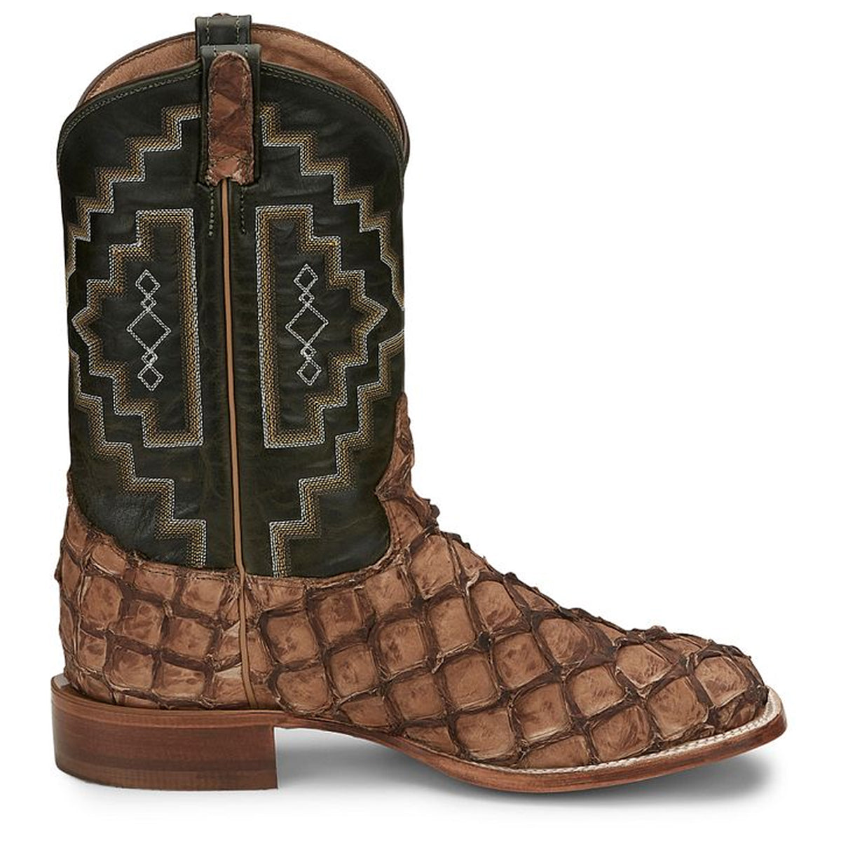 Tony Lamas Boots Men's Western  Leviathan 11" Pirarucu Color Chocolate image 2