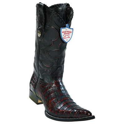 WILD WEST BOOTS #2958218 MEN'S | COLOR BLACK CHERRY | MEN'S WILD WEST CAIMAN BELLY 3X TOE BOOTS HANDCRAFTED image 0