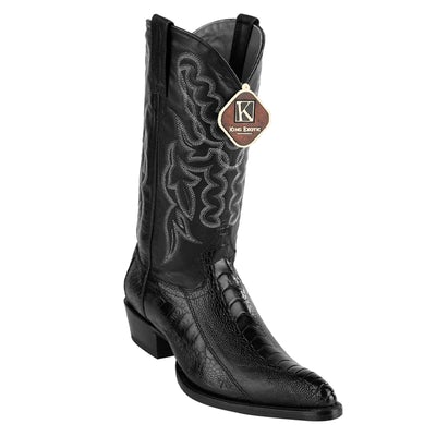 MENS KING EXOTIC OSTRICH LEG BOOTS BLACK (4980505) image 0