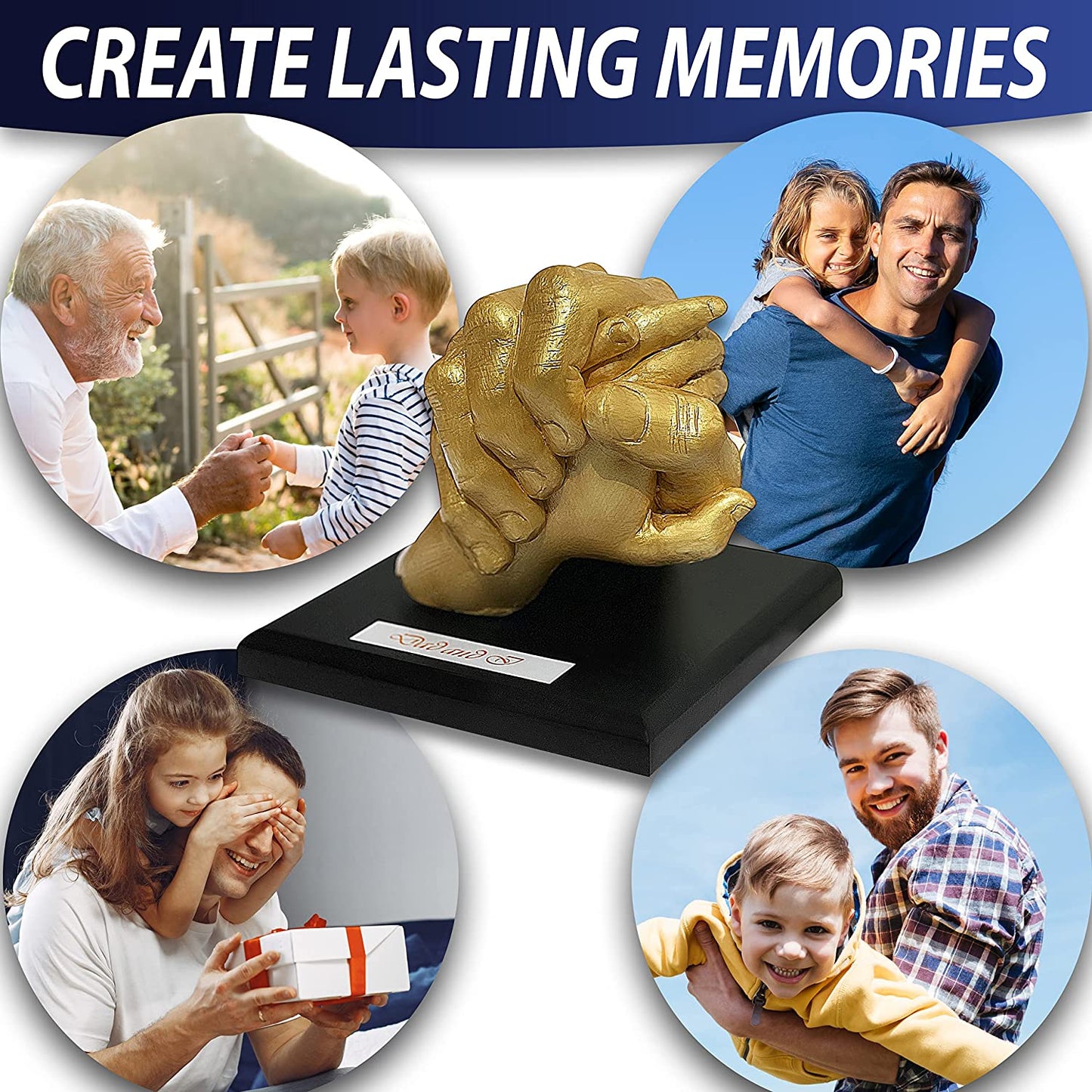 FORDADSS Premium Hand Casting Kit - 17 Piece Set, Couples, Family, Gift for Dad, Fathers Day, Birthday, Kids. Plaster DIY Hand Mold Casting Kit to Immortalize Your Bond in a Timeless Sculpture image 4