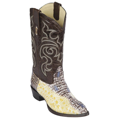 LOS ALTOS BOOTS MENS #990249 J TOE | GENUINE CAIMAN HORNACK BOOTS | COLOR NATURAL image 0