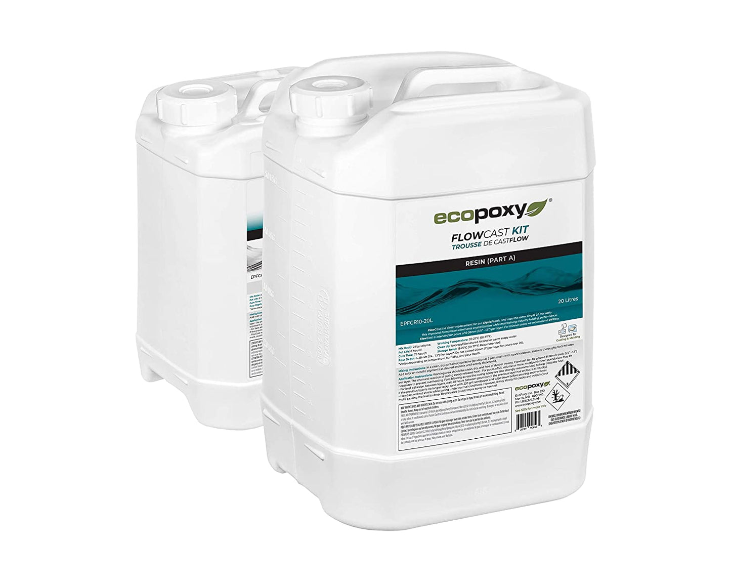 EcoPoxy FlowCast 30L Kit Clear Casting Epoxy Resin for Wood Working, Tables, Counters image 0