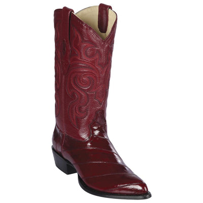 LOS ALTOS BOOTS MENS #990806 J TOE | GENUINE EEL SKIN BOOTS | COLOR BURGUNDY image 0