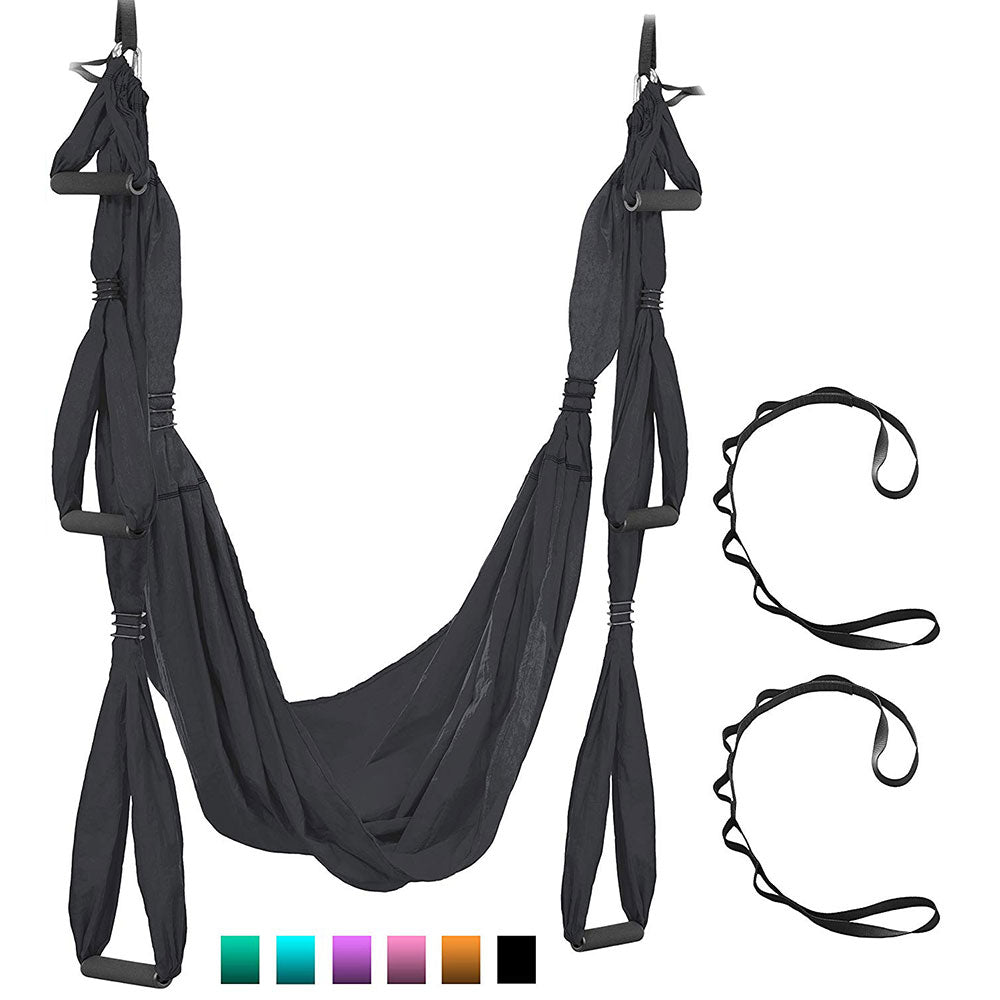 Yoga Lover - Trapeze Yoga Swing Hammock/Trapeze/Sling - Healthy Model Life Aerial- Aerial Swing Set Yoga + Extension Straps & Hooks  /Antigravity Ceiling Hanging Yoga Sling - Inversion Swing for Beginners image 4